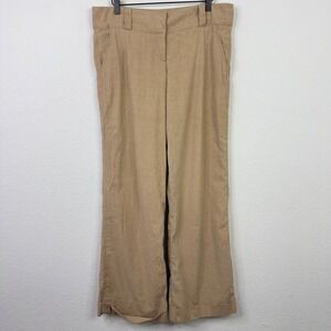 Burberry Pants Women 8 Brown Linen Blend Wide Leg Quiet Luxury Minimalist Career